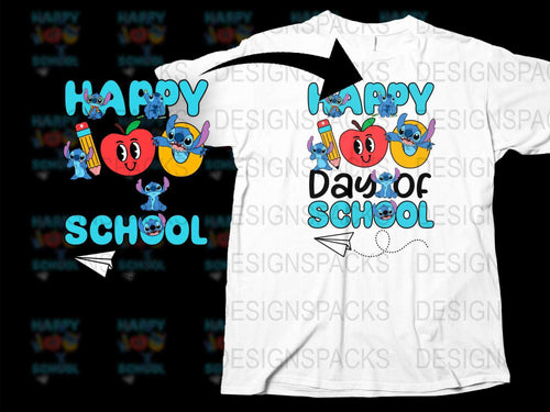 Happy Day of School Kids T-Shirt, Colorful Apple and Pencil Graphic Tee, Back to School Outfit