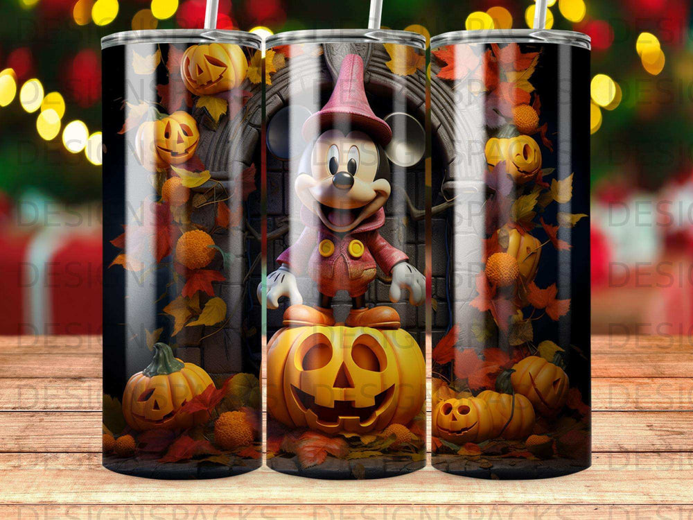 Mickey's Harvest Haunt Tumbler Digital Wrap Design