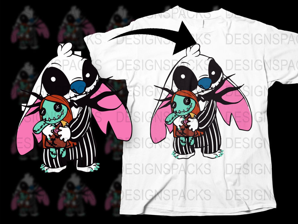 Gothic Cartoon Moth T-Shirt, Cute Bug Graphic Tee, Unisex Fashion, Black and White Design