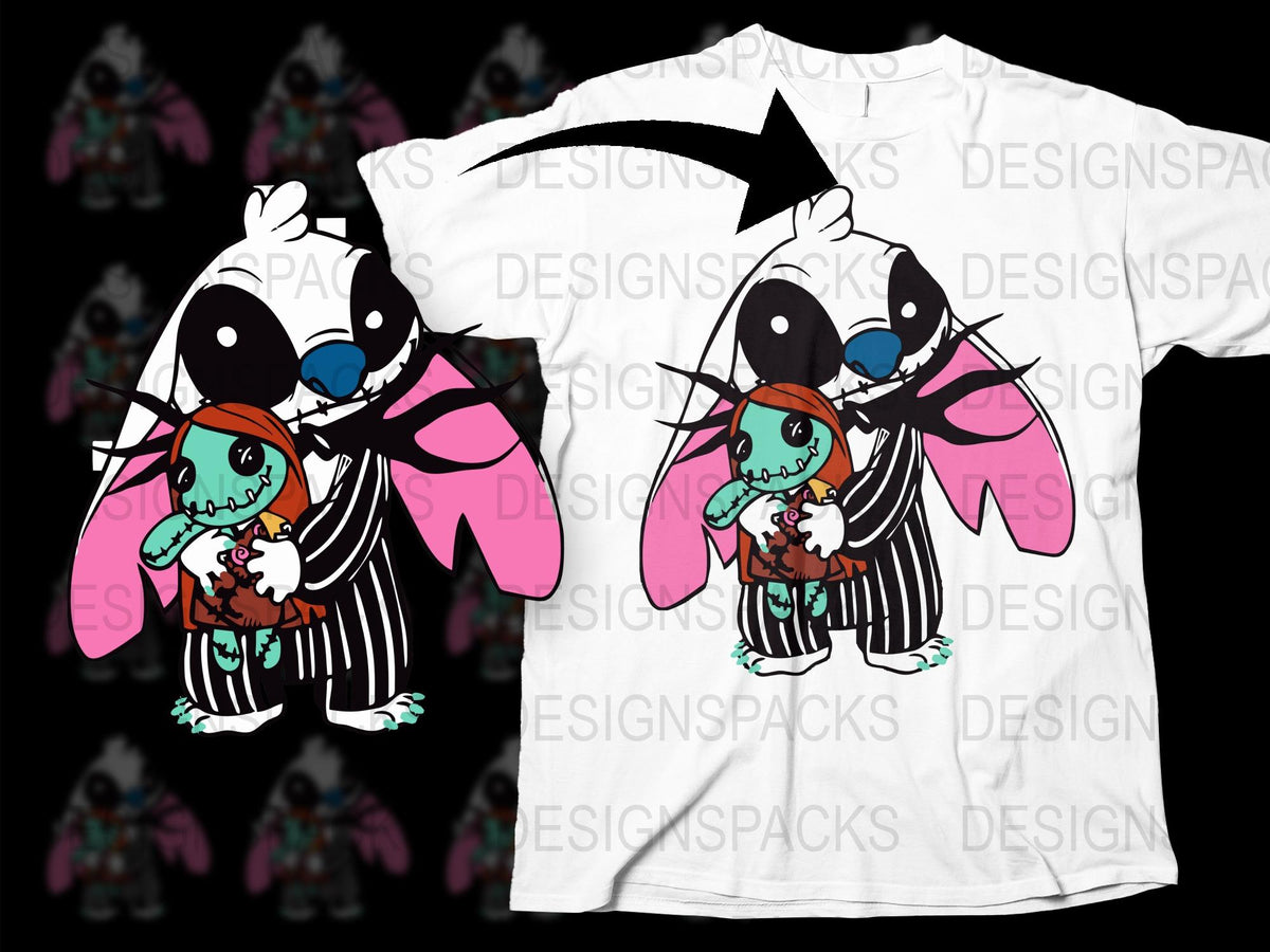 Gothic Cartoon Moth T-Shirt, Cute Bug Graphic Tee, Unisex Fashion, Black and White Design