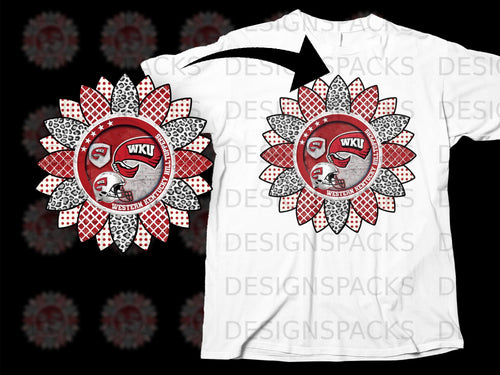 Sunflower logo with WKU Hilltoppers helmet and 