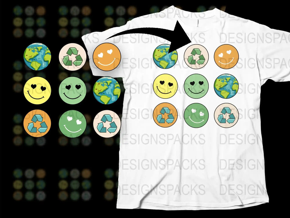 Smiley Face and World Map T-Shirt, Emoji Graphic Tee, Unisex Fashion Apparel, Casual Wear, Soft Cotton Material
