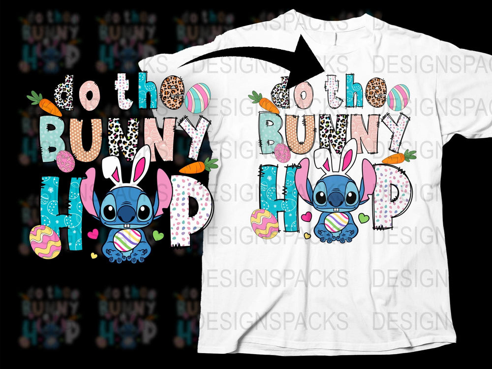 Cute Bunny Hop T-Shirt, Easter Egg Hunt, Kids Spring Festival Tee, Colorful Cartoon Rabbit Design