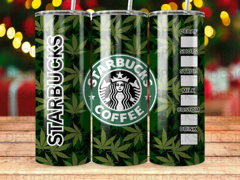 Starbucks Coffee Cannabis Leaves Tumbler Custom Drink product type