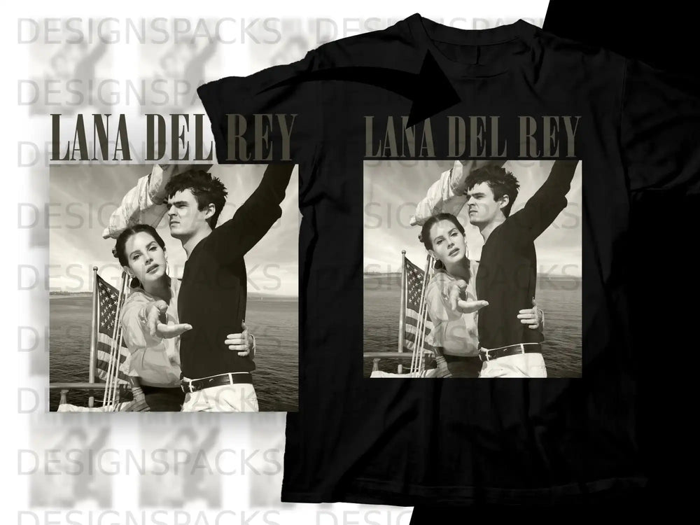 T-shirt featuring Lana Del Rey with text "Lana Del Rey".