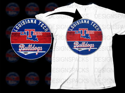 Louisiana Tech Bulldogs T-Shirt, College Sports Apparel, Graphic Tee, Fan Gear, 1851 Logo, Patriotic Design