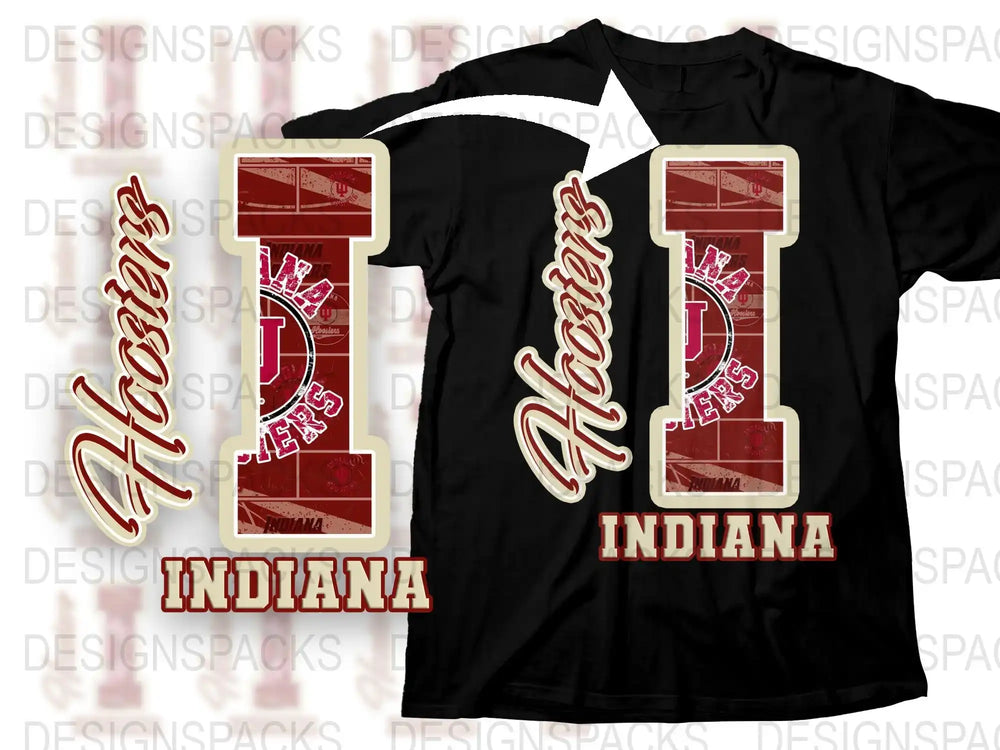 Indiana Hoosiers T-Shirt, Vintage Sports Design, Red and White, College Fan Apparel, Athletic Tee, Unisex Fit