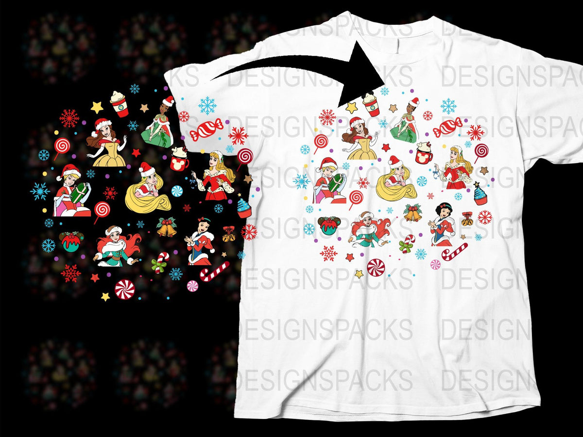 Festive Holiday T-Shirt, Christmas Characters Graphic Tee, Santa Snowman Reindeer, Unisex Adult Clothing