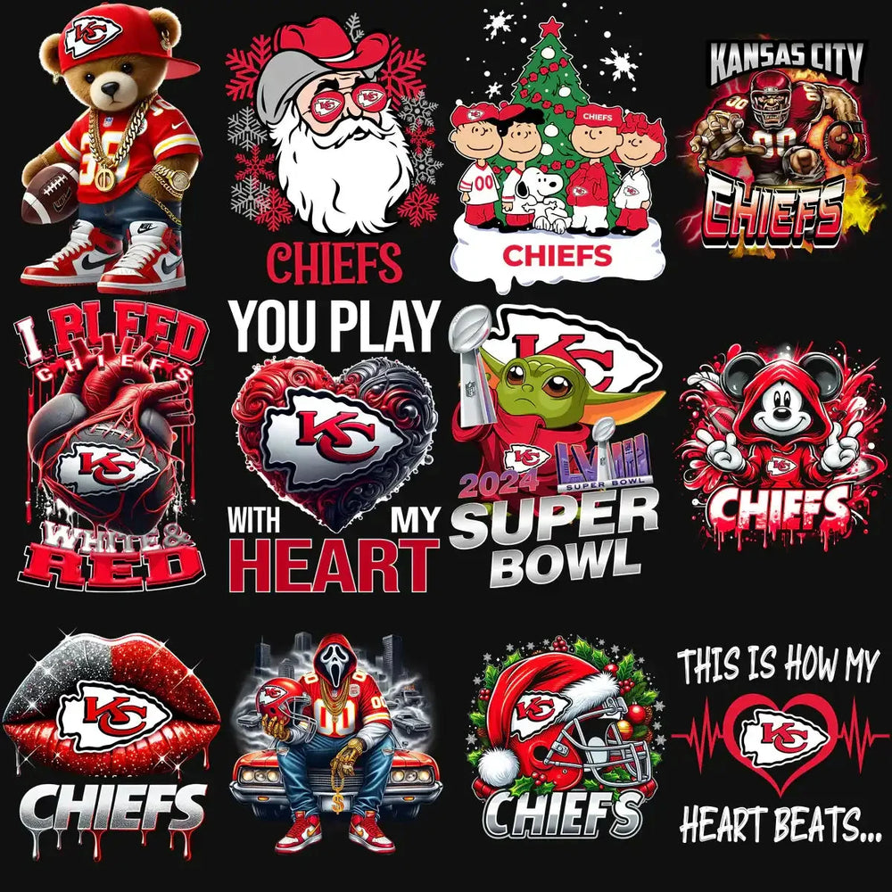59 Chiefs Kansas V2 Super Bowl 2025 Football Designs Bundle PNG