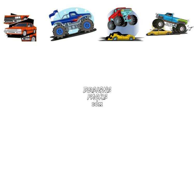 59 Monster Trucks Designs Bundle Png + Svg