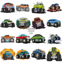 Load image into Gallery viewer, 59 Monster Trucks Designs Bundle Png + Svg
