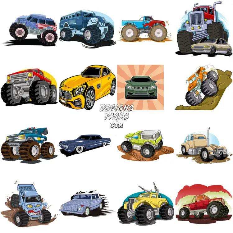 59 Monster Trucks Designs Bundle Png + Svg