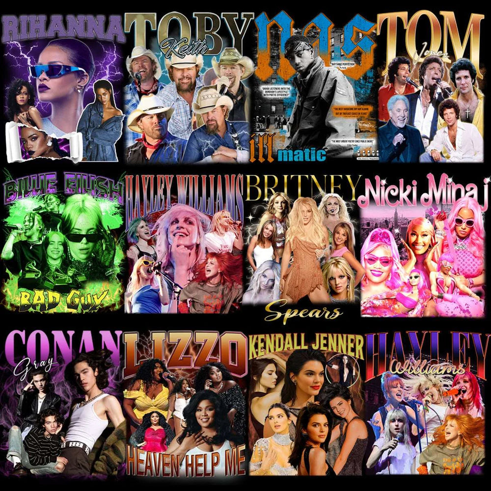 59 Music Stars Bootleg Artists Mixed Designs Bundle PNG