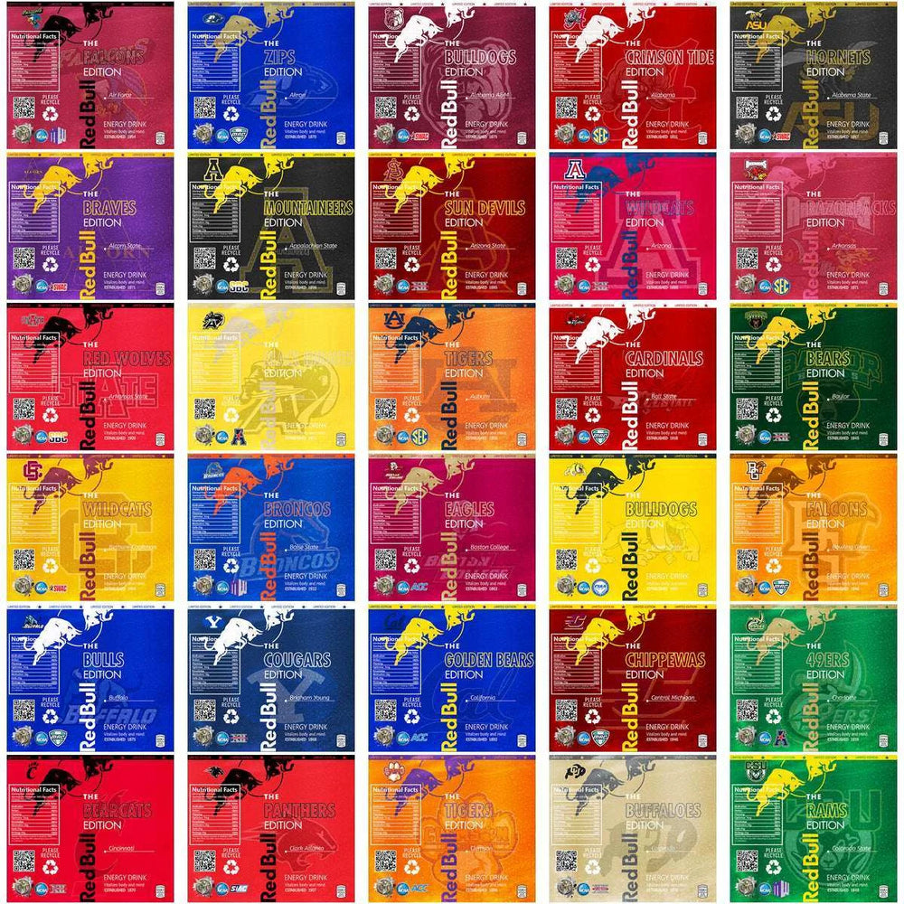 125 NCAA College Sports Red Bull Wraps Tumbler Wrap Bundle JPG