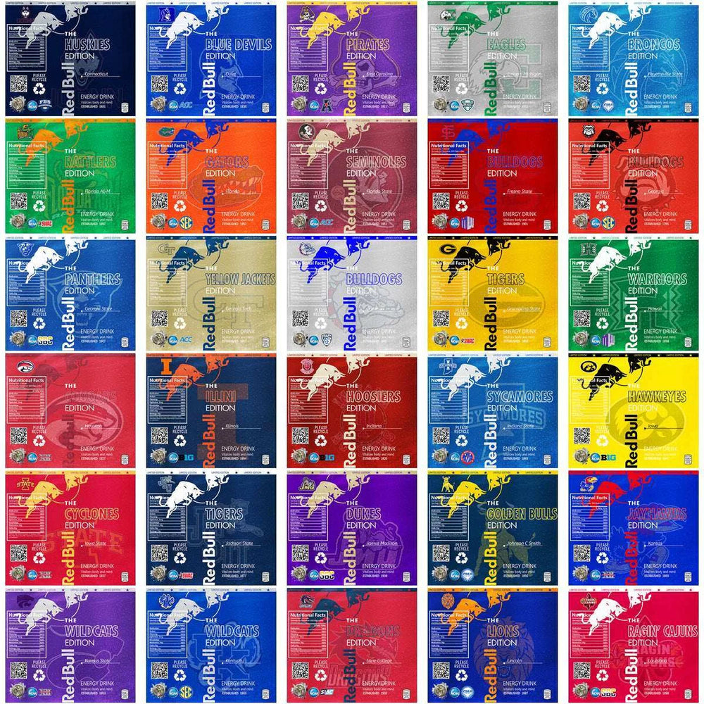 125 NCAA College Sports Red Bull Wraps Tumbler Wrap Bundle JPG