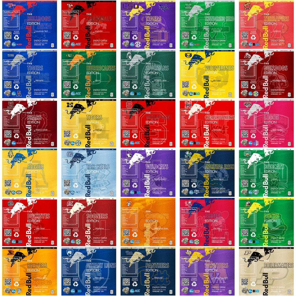125 NCAA College Sports Red Bull Wraps Tumbler Wrap Bundle JPG