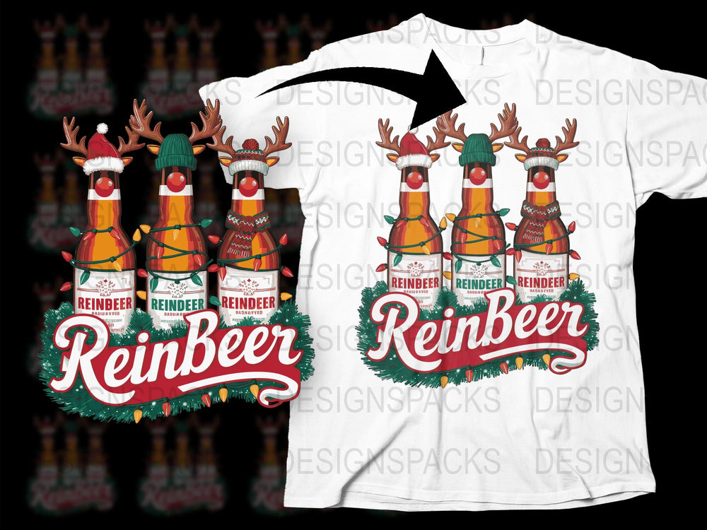 Reindeer Reimbeer Funny Christmas T-Shirt, Holiday Party Tee, Men Women Unisex Shirt, Festive Winter Clothing Gift Idea