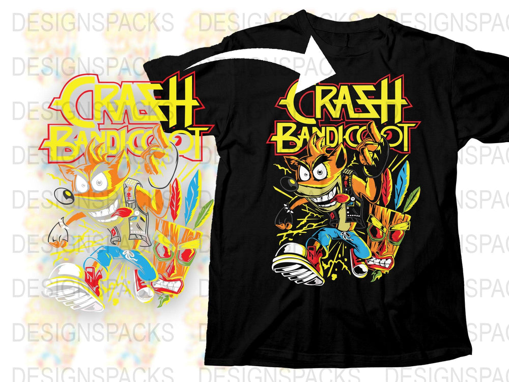 Crash Bandicoot T-Shirt, Vintage Video Game Tee, Colorful Retro Gaming Shirt, Unisex Graphic Tee, Fan Art Apparel, Gift for Gamers