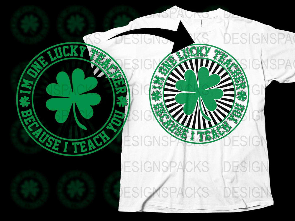 Lucky Teacher St. Patrick's Day T-Shirt, Clover Graphic Tee, Saint Paddy's Day Teacher Shirt, Irish Celebration Apparel