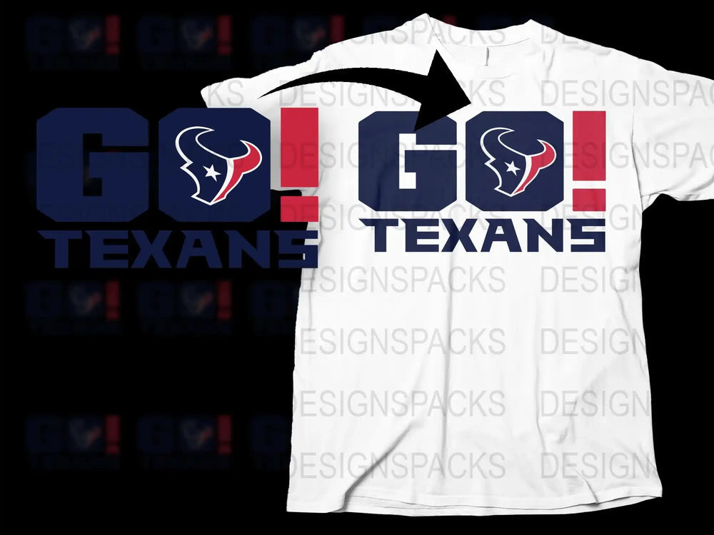 Go Texans T-Shirt, Houston Football Team Fan Gear, Casual Sports Apparel, Unisex White Tee