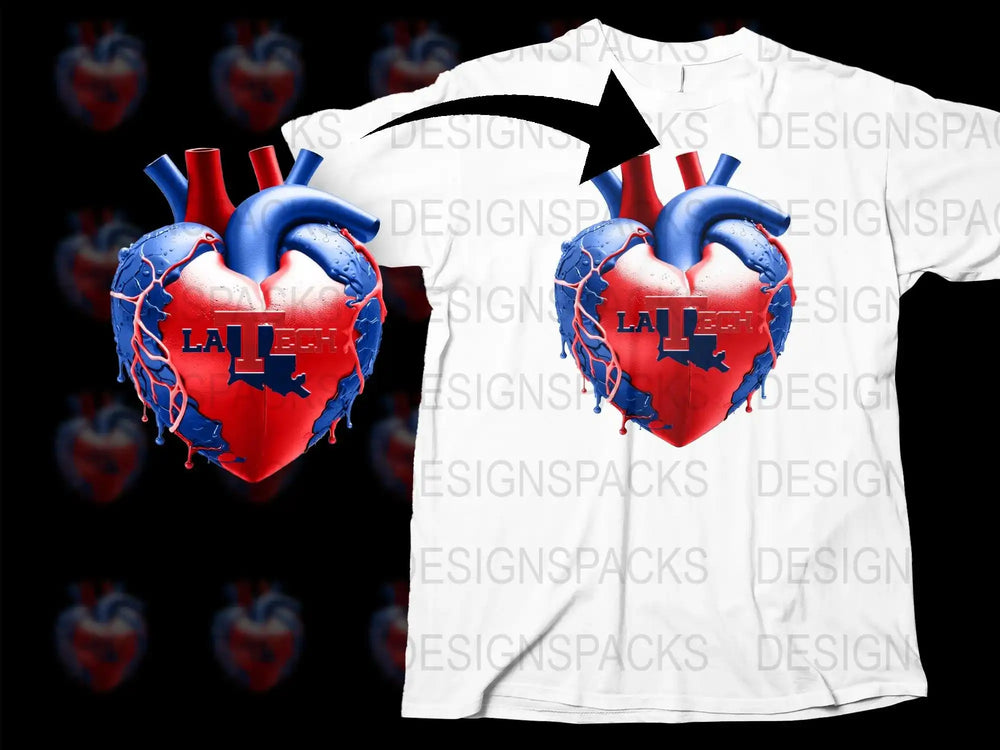 Unique Anatomical Heart T-Shirt, Human Heart Anatomy Tee, Medical Student Gift, Science Graphic Shirt, Bold Red and Blue Design