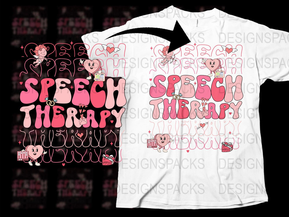 Speech Therapy T-Shirt, Cute Pink Tee, Funny SLP Art, Casual Graphic Shirt for Therapists and Teachers