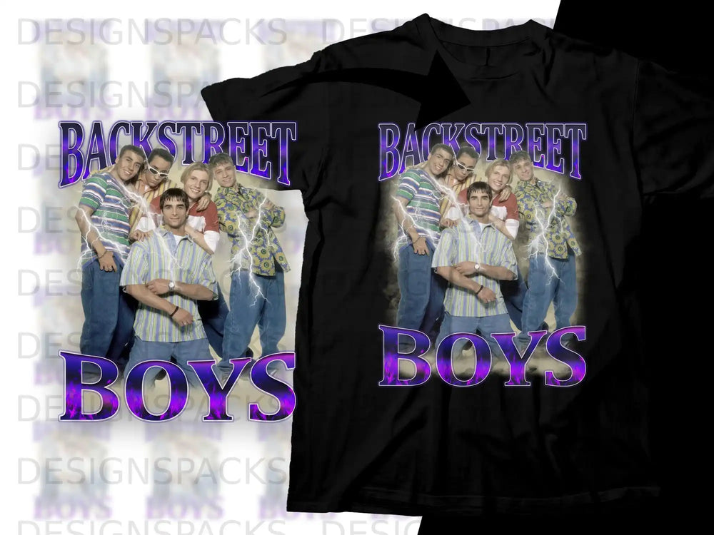 Backstreet Boys graphic tee with group photo and band logo.