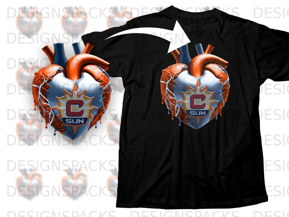 Heart Shaped Logo Design Black Graphic T-Shirt