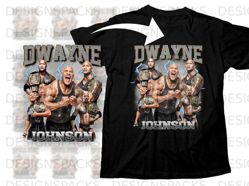 Black t-shirt with Dwayne 