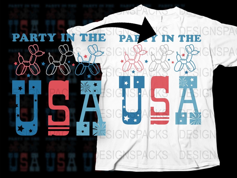 Patriotic USA T-Shirt, Party in the USA, Molecule Graphics, Men's Women's Tee, Fourth of July Independence Day Celebrations Shirt