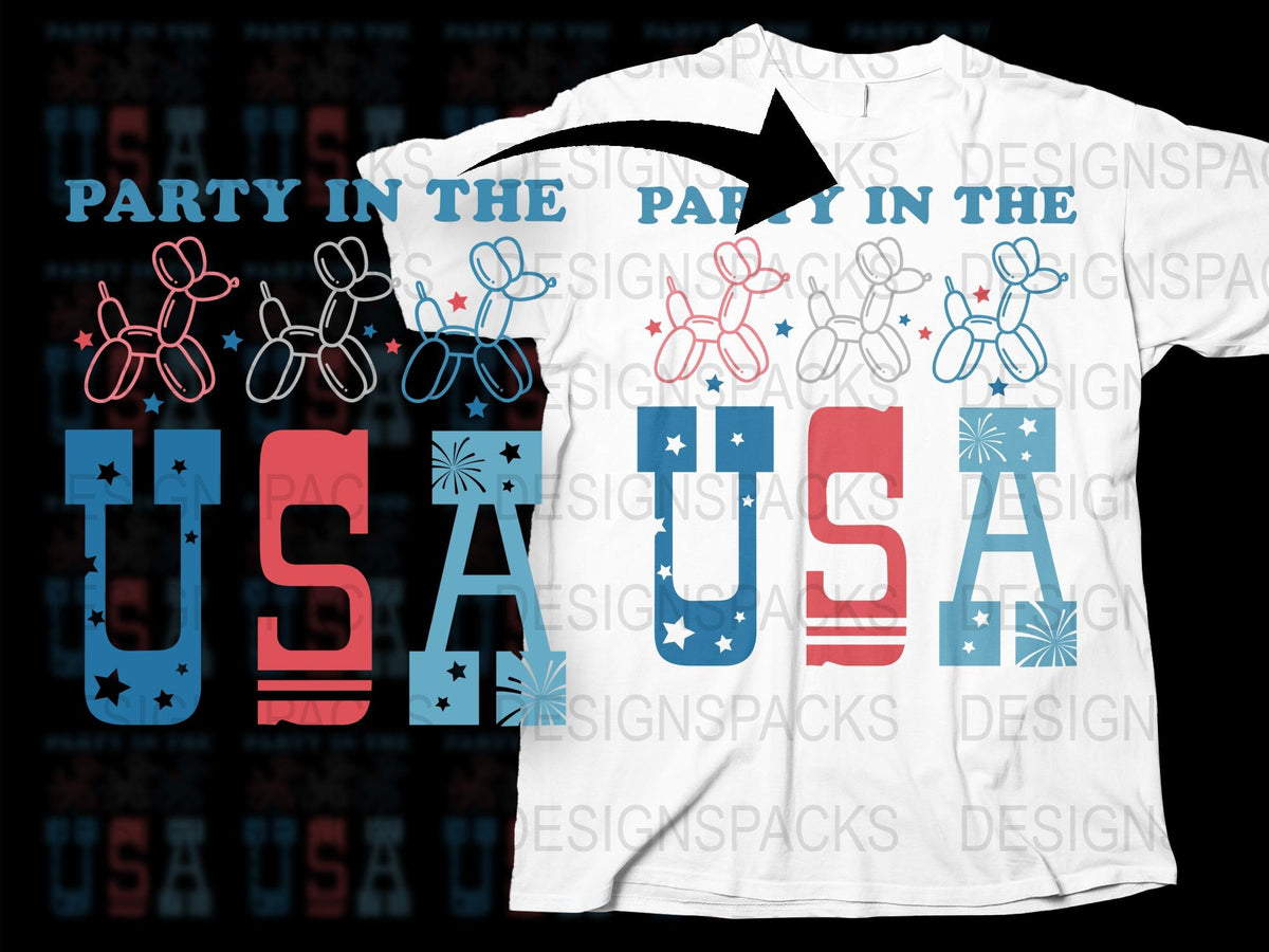 Patriotic USA T-Shirt, Party in the USA, Molecule Graphics, Men's Women's Tee, Fourth of July Independence Day Celebrations Shirt