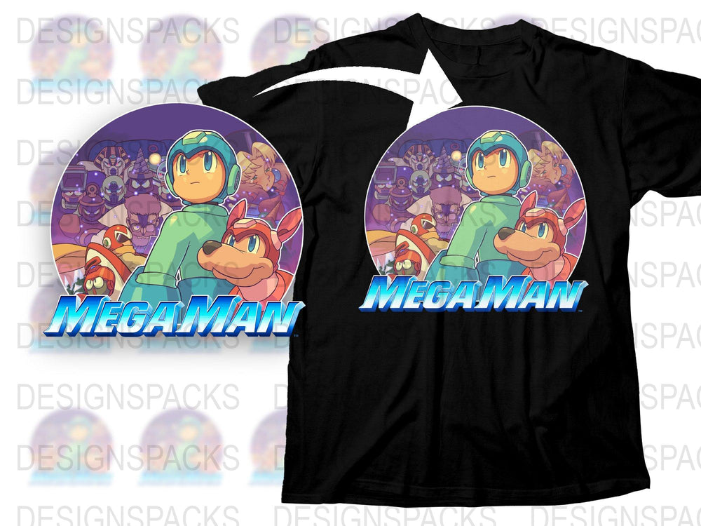 Megaman Vintage Video Game T-Shirt, Classic Capcom Gaming Tee, Retro Pixel Art, Unisex Graphic Shirt for Gamers
