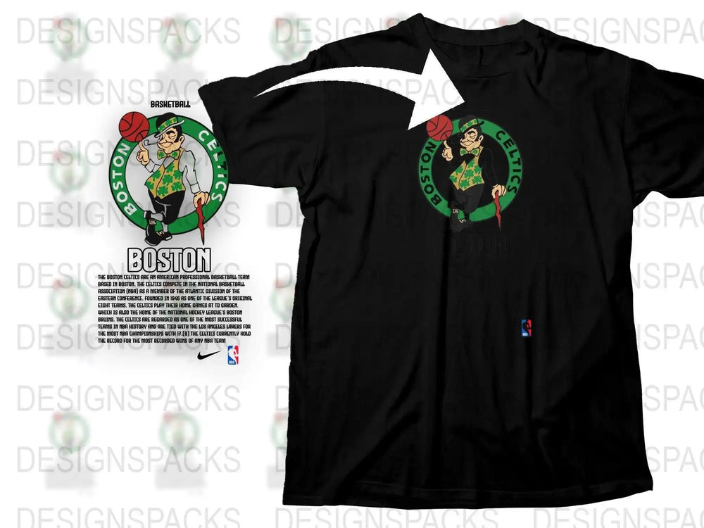 Boston Leprechaun Basketball Fan T-Shirt, Sports Graphic Tee, Casual Streetwear, Unisex Black Shirt