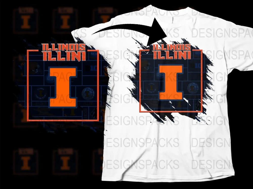 Illinois University Logo T-Shirt, Vintage Distressed Design, College Sports Apparel, Fan Gear