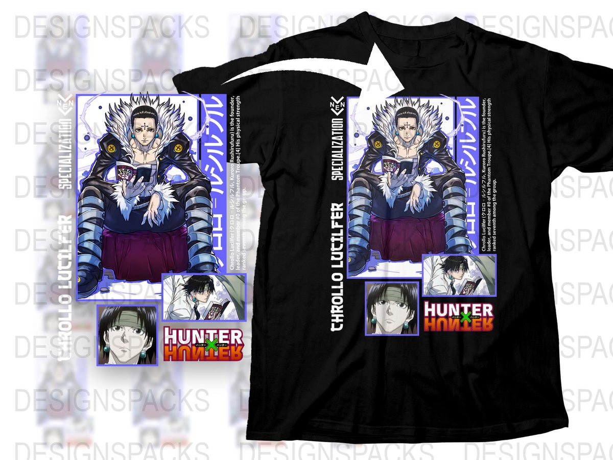 Hunter x Hunter Anime T-Shirt, Chrollo Lucifer Graphic Tee, Unisex Manga Shirt, Fan Gift Idea
