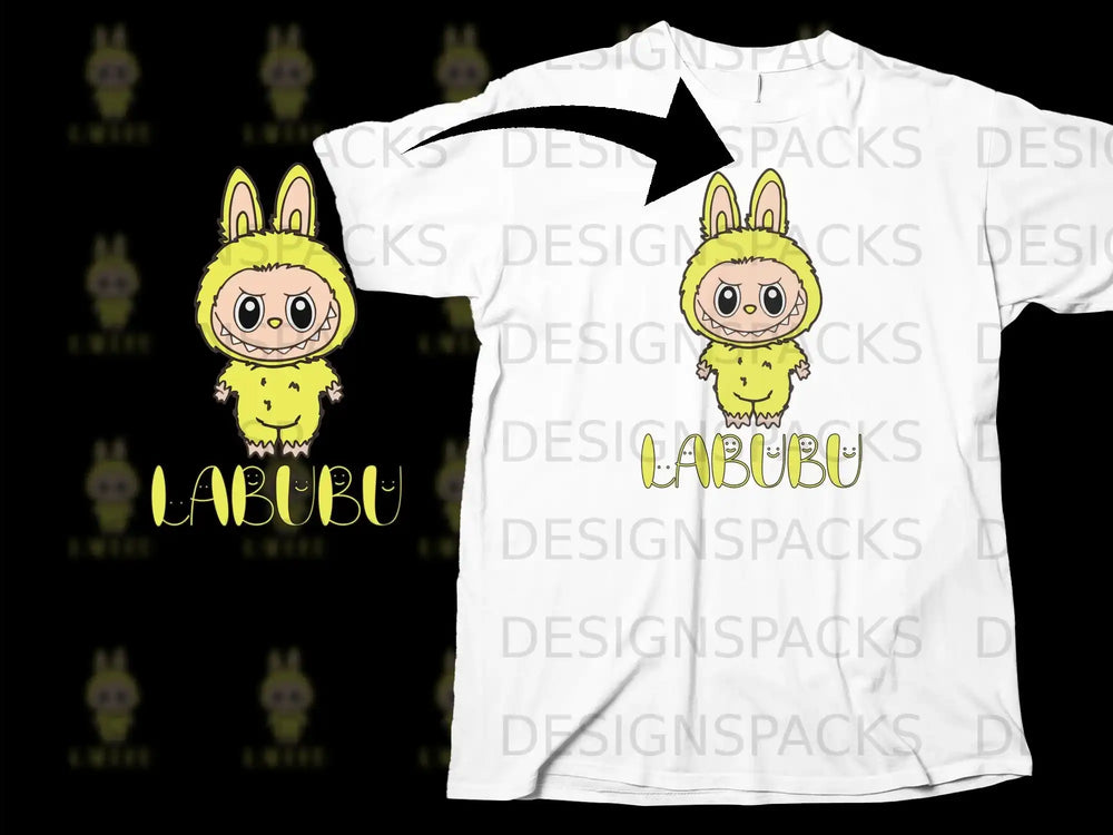 Cute Labubu Character Graphic Printed T-shirt