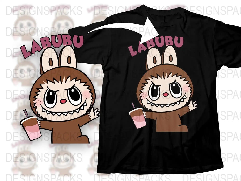 Cute Monster T-Shirt, Funny Cartoon Character, Unisex Graphic Tee, Casual Brown and White Shirt