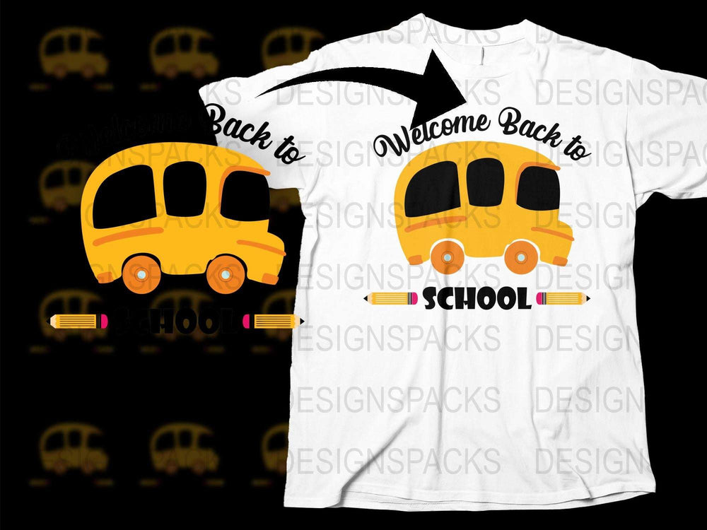 Welcome Back to School T-Shirt, Kids School Bus Graphic Tee, Unisex White Shirt, Back to School Outfit