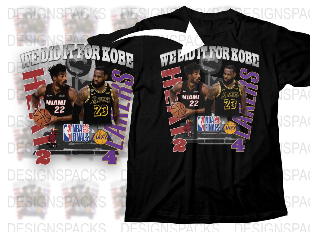 Kobe Tribute Basketball T-Shirt, Lakers Finals Inspired Design, Miami VS Lakers Graphic Tee, Sports Fan Gift