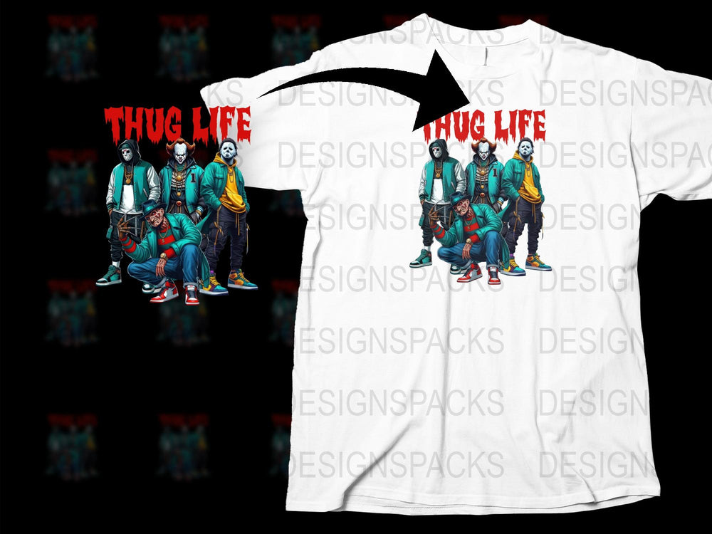 Thug Life Graphic T-Shirt, Hip Hop Urban Streetwear, Bold Text Design, Adult Unisex Cotton Tee, Unique Fashion Apparel