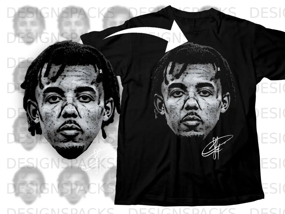 Iconic Portrait Graphic T-Shirt with Signature