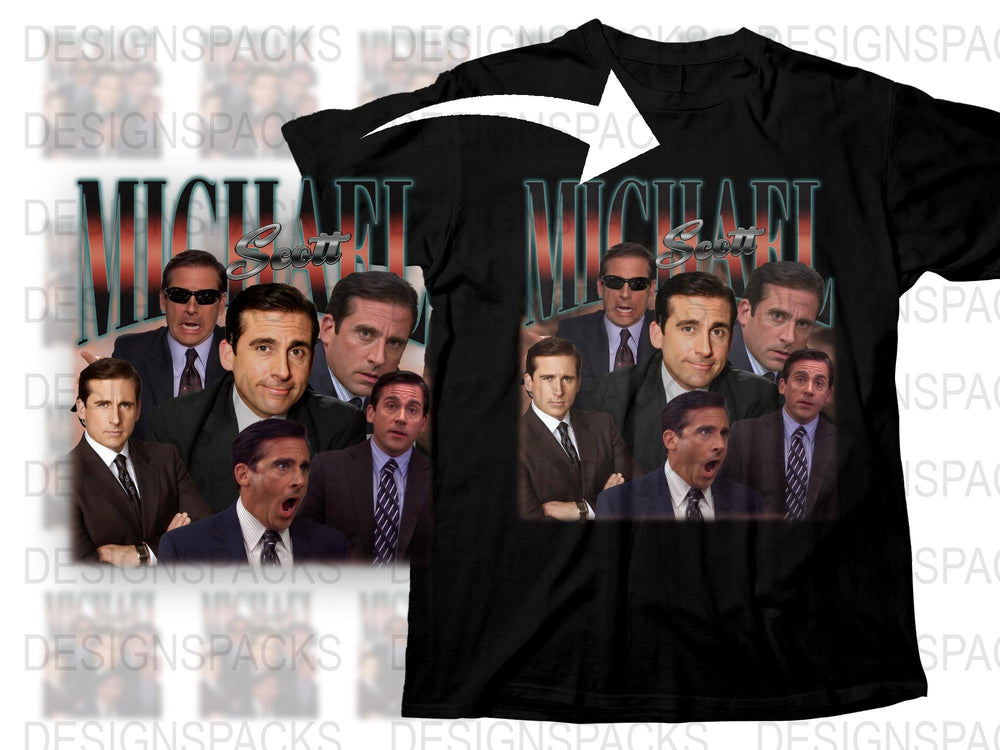 Michael Scott Graphic T-Shirt, The Office TV Show Fan Merch, Unisex Black Cotton Tee, Multiple Sizes Available