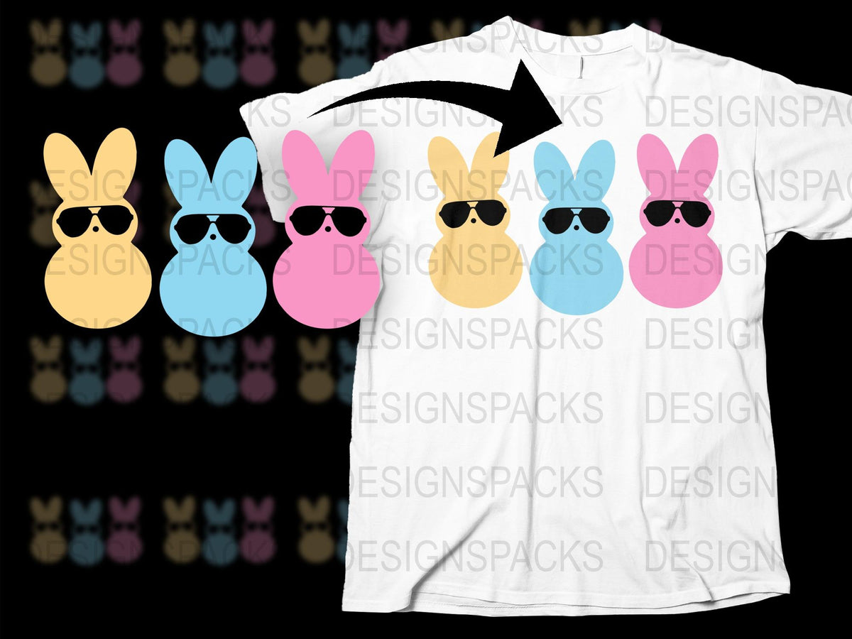 Cute Bunny T-Shirt, Colorful Rabbit with Sunglasses, Unisex Graphic Tee, Summer Fashion Top