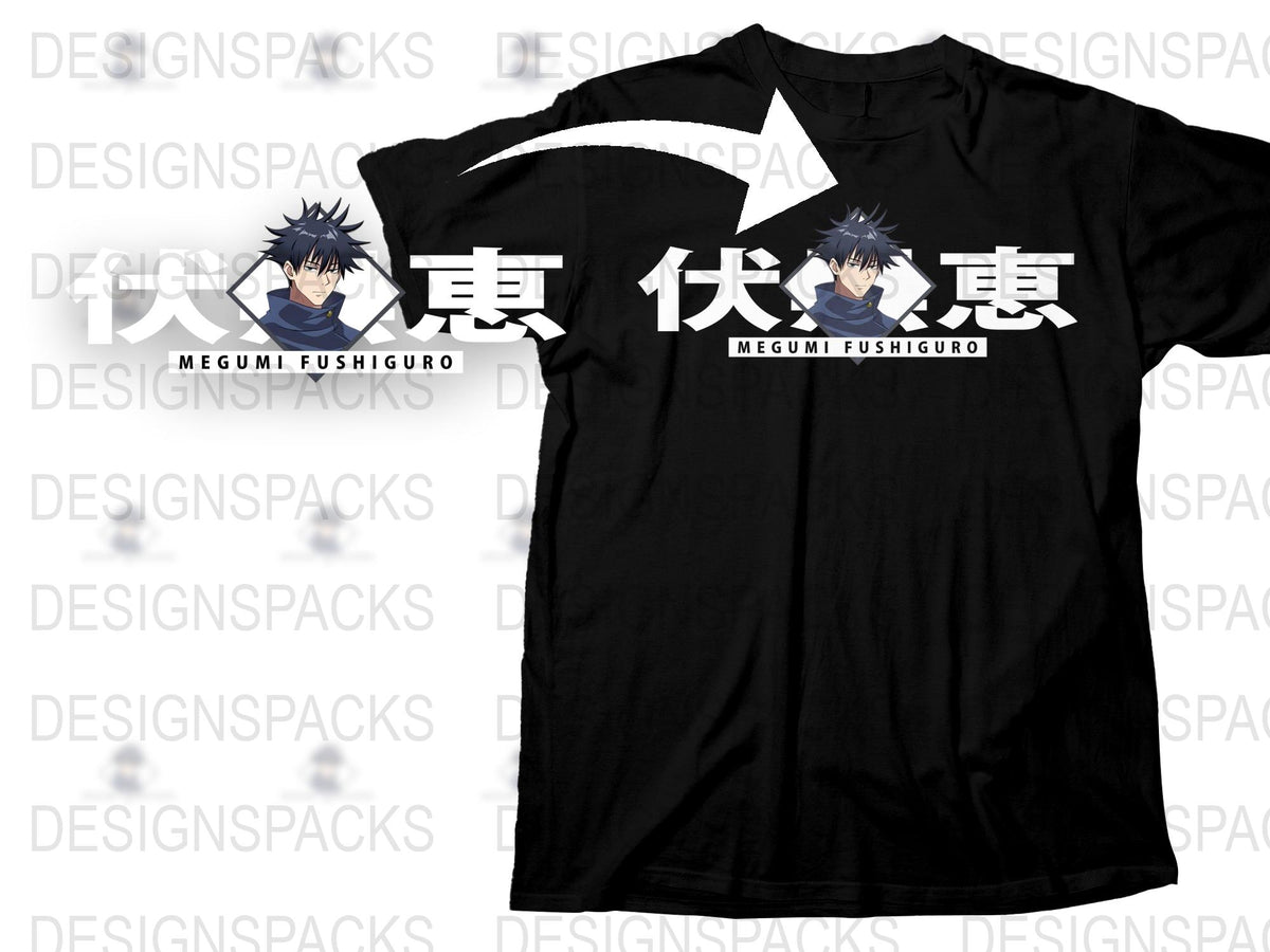 Megumi Fushiguro Anime T-Shirt, Unisex Manga Graphic Tee, Casual Cosplay Apparel, Black Cotton Shirt, Cool Fan Gift Ideas