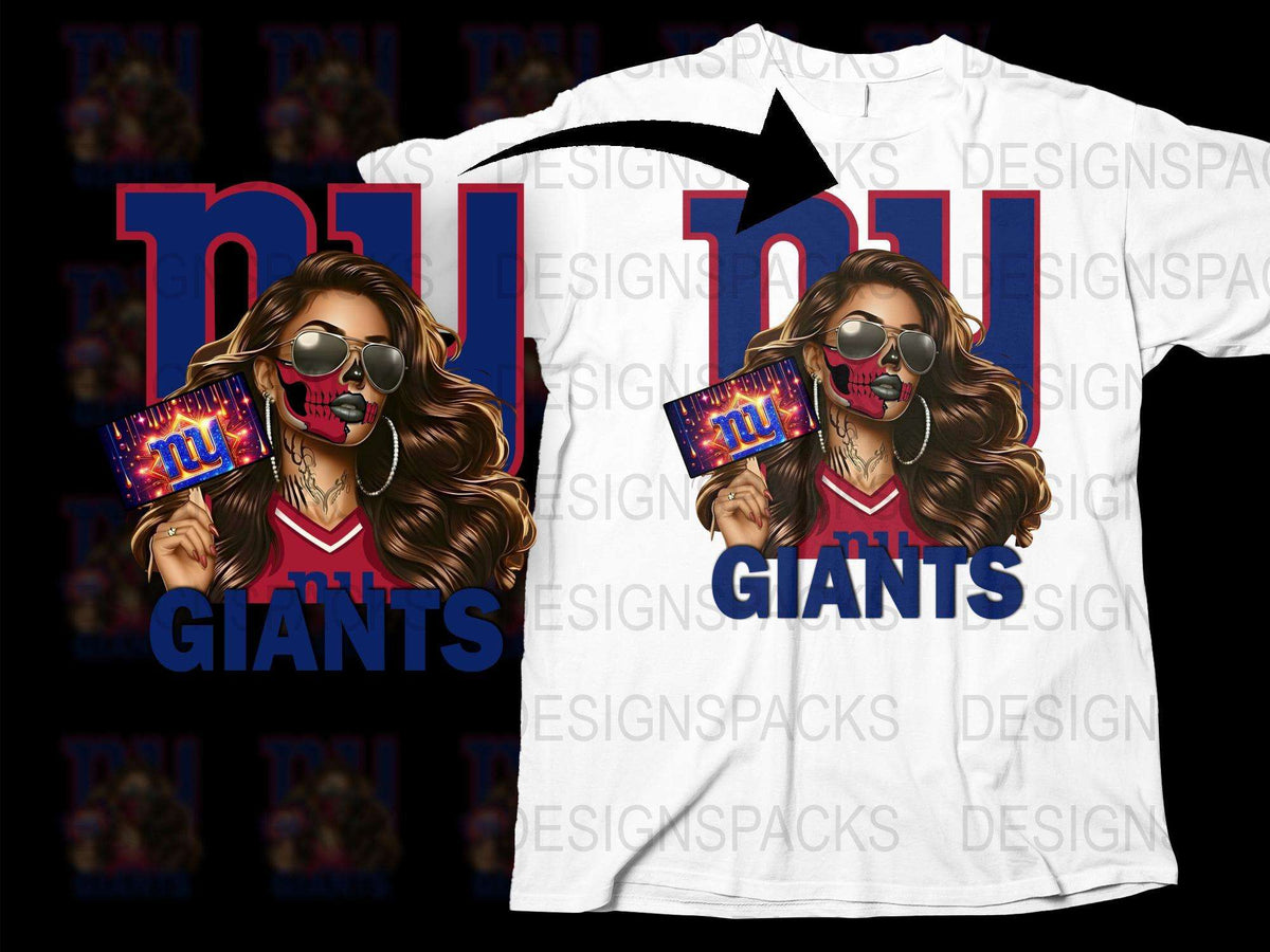 New York Giants Fan T-Shirt, Stylish Woman Graphic Tee, NFL Sports Apparel, Trendy Football Shirt Design, Gift for Supporters