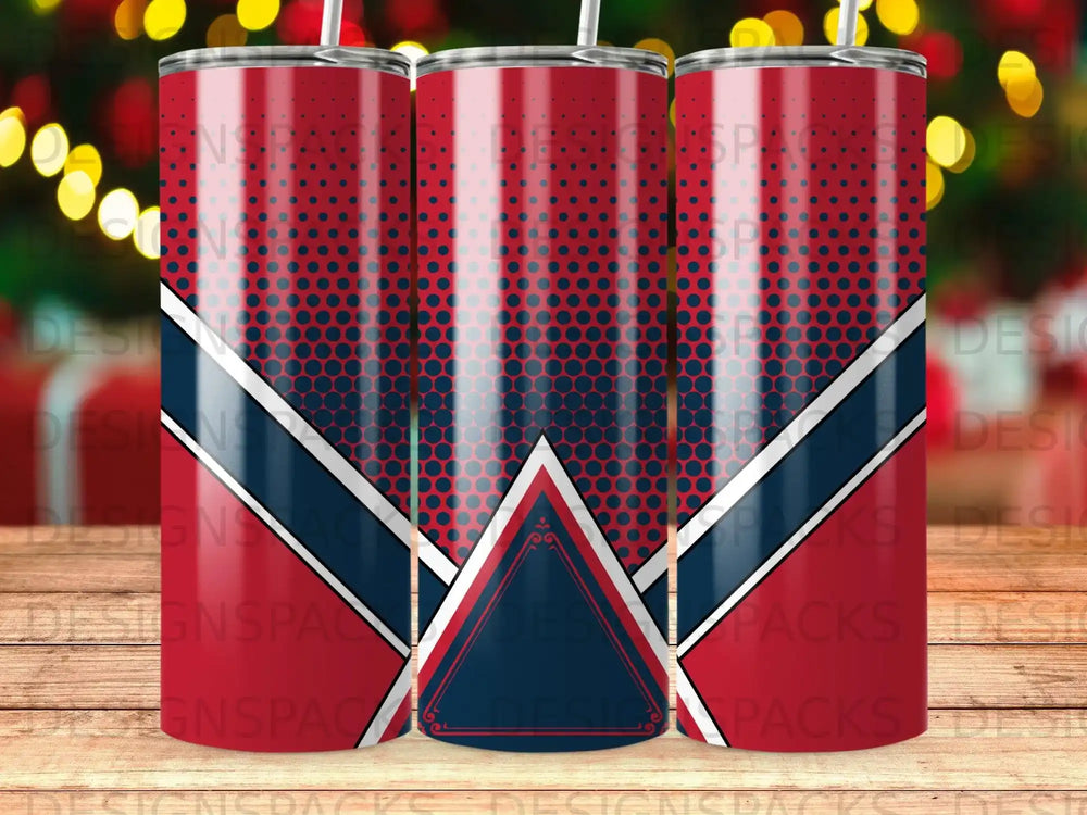 Red Blue Halftone Dots Stripe Triangle Tumbler product type