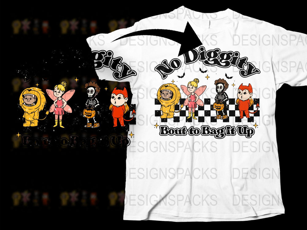 No Diggity T-Shirt, Cartoon Animals, Kids and Adults, Unisex Fashion Tee