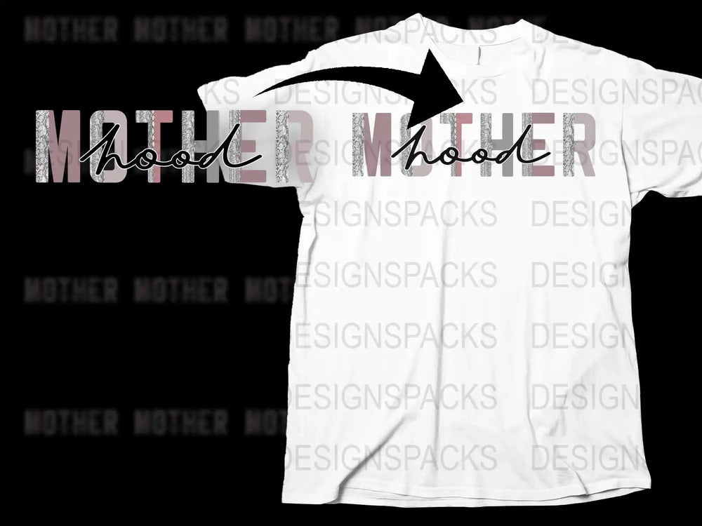 Motherhood Graphic T-Shirt, Unique Mom Life Tee, White Casual Fashion Top, Trendy Apparel Gift for Her
