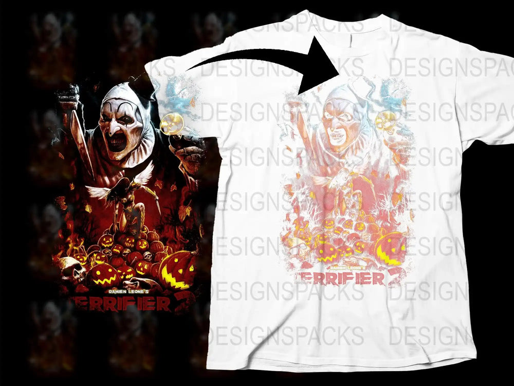 Terrifier Horror Movie T-Shirt, Scary Clown Graphic Tee, Halloween Costume Idea, Unisex Adult Clothing