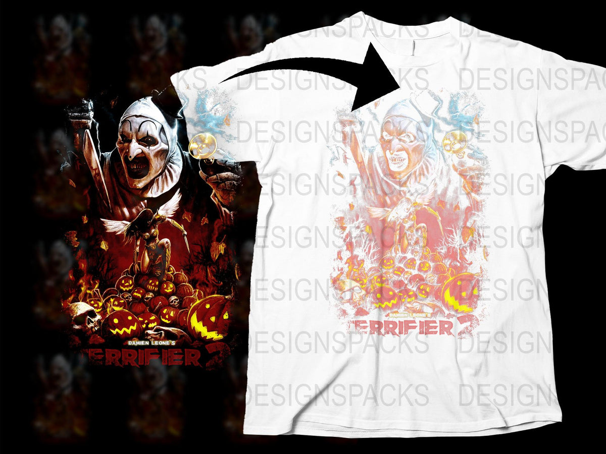 Terrifier Horror Movie T-Shirt, Scary Clown Graphic Tee, Halloween Costume Idea, Unisex Adult Clothing